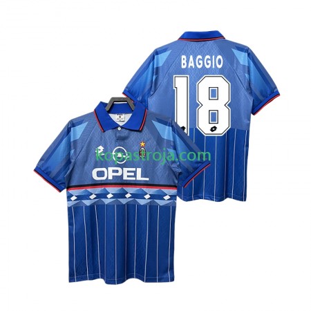 Billiga Fotbollströjor AC Milan BAGGIO 18 1995 Retro Borta tröja 1996 Kortärmad